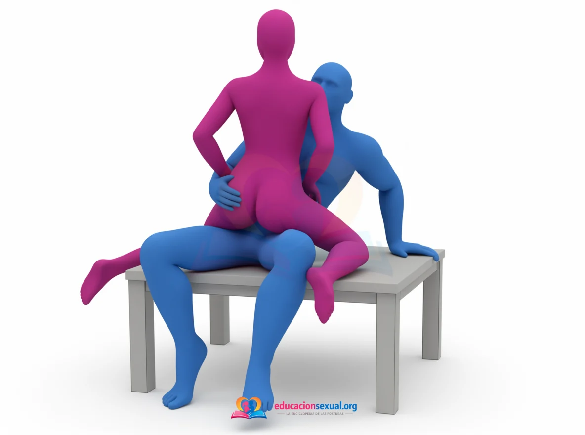 Posición sexual Amazona en la mesa