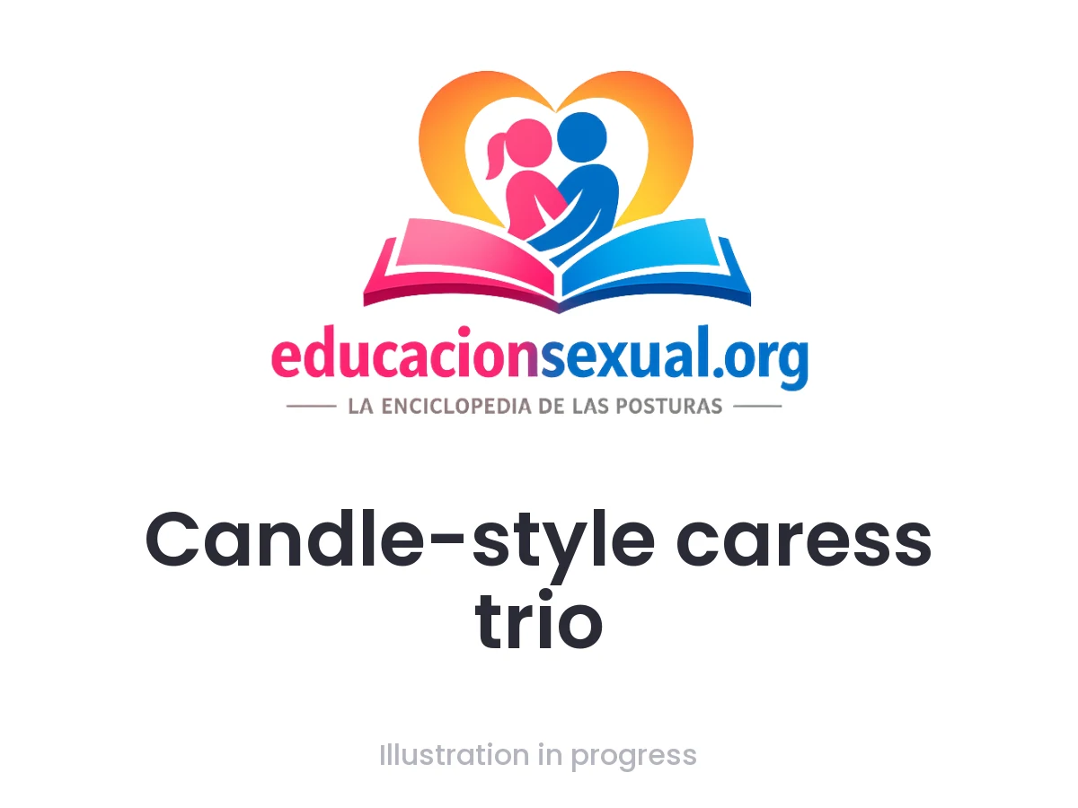 Sex position Candle-style caress trio: A trio of caresses: the receiving partner lies on their back in the middle with legs raised like a candle, while the other two kneel on eith
