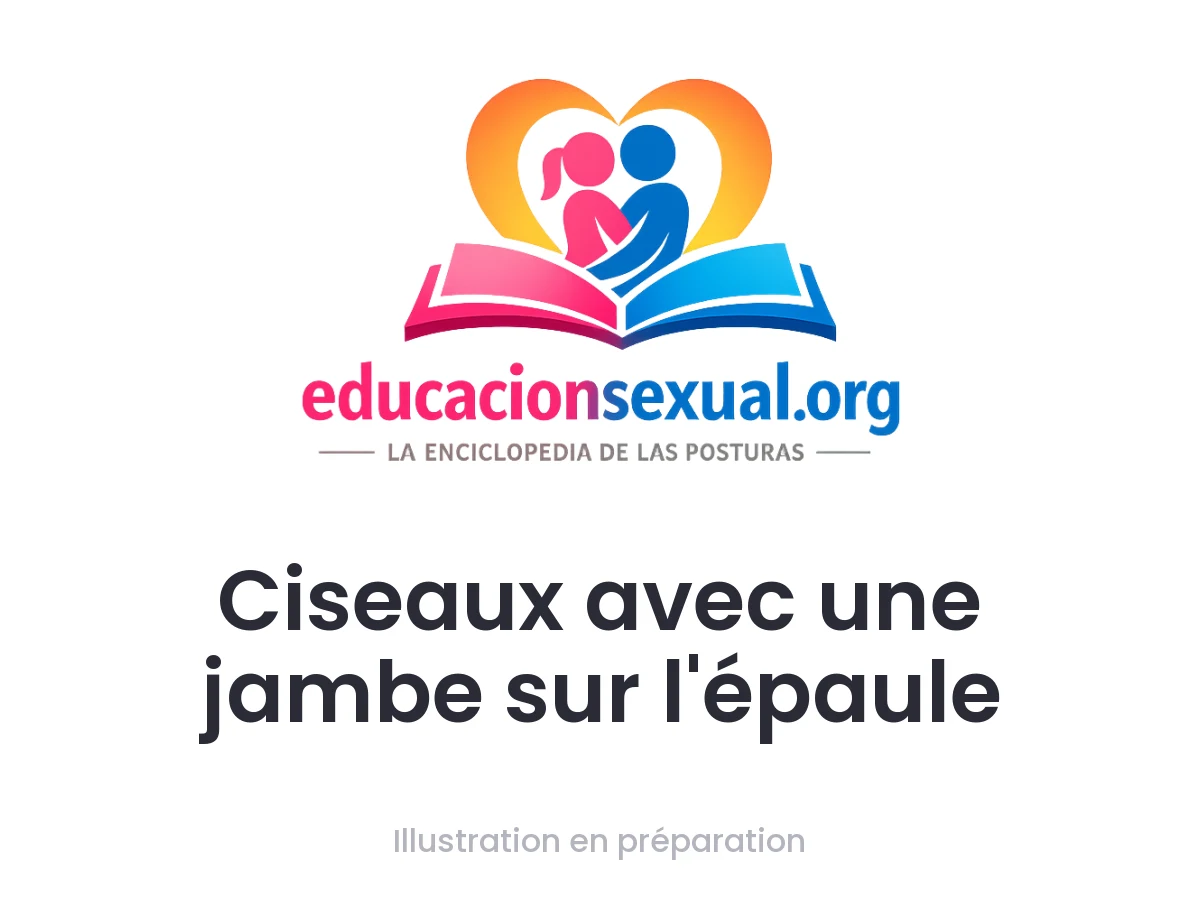 Position sexuelle Ciseaux avec une jambe sur l'épaule: Une femme s'allonge sur le dos avec une jambe levée sur l'épaule de sa partenaire, tandis que celle-ci se place entre ses jambes pour frotte