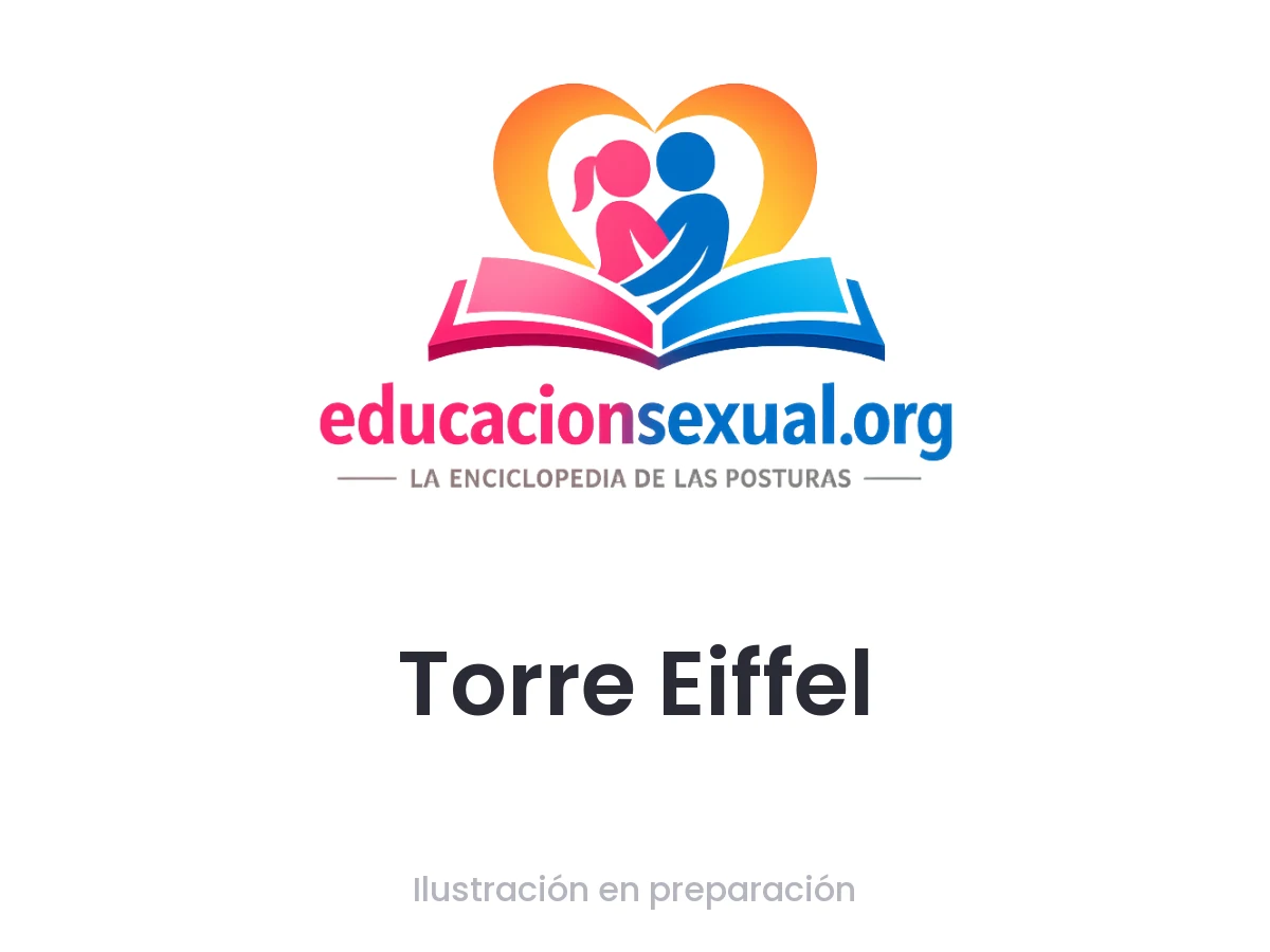 Posición sexual Torre Eiffel: Uno de los participantes penetra por detrás mientras el otro recibe y da placer oral al tercero. La postura forma una línea vertical, con cu