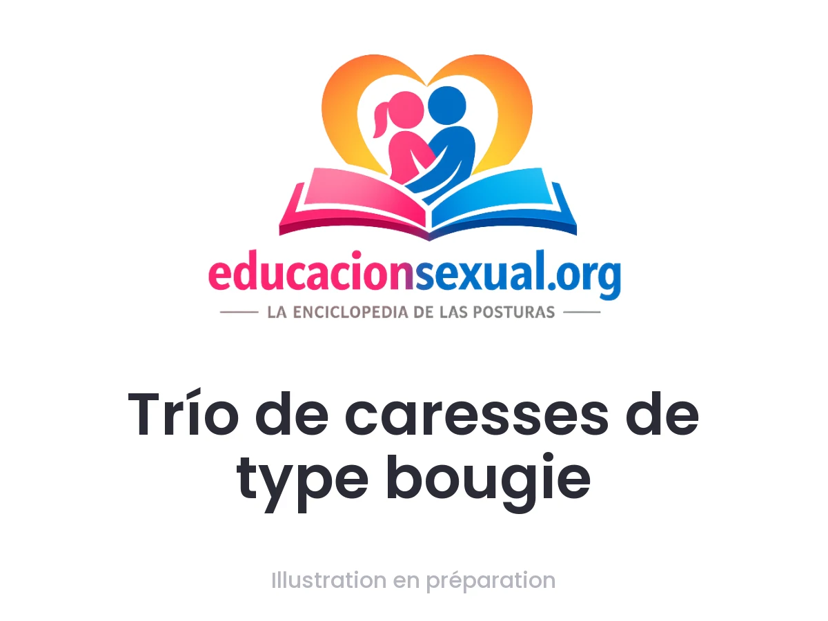 Position sexuelle Trío de caresses de type bougie: Un trio de caresses : la personne qui reçoit est allongée sur le dos au centre, jambes levées comme une bougie, et les deux autres, à genoux
